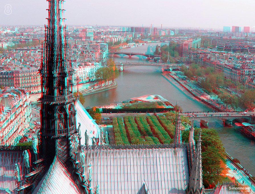  <b> Aguja  de  Notre  Dame </b>  y  diversos  puentes  sobre  el  Sena .